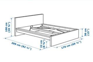 Conjunto Cama, mesillas y cómoda MALM Ikea.
