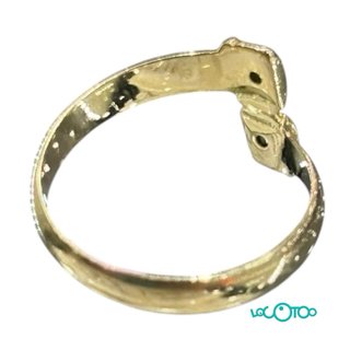 Anillo Oro 18K con 2 piedras verdes talla 20