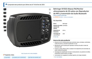 Amplificador Behringer B105D 50W Bluetooth