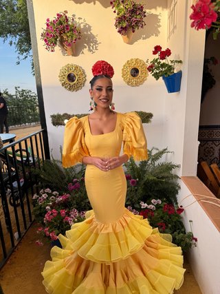 Traje Flamenca Amarillo Talla XS 34/36