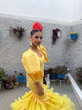 Traje Flamenca Amarillo Talla XS 34/36