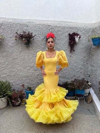 Traje Flamenca Amarillo Talla XS 34/36