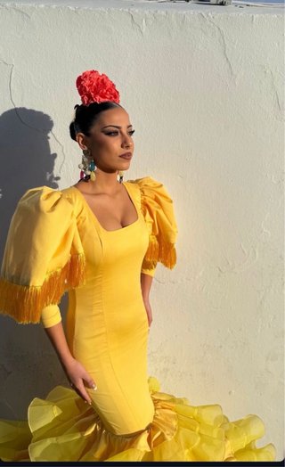 Traje Flamenca Amarillo Talla XS 34/36