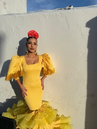 Traje Flamenca Amarillo Talla XS 34/36