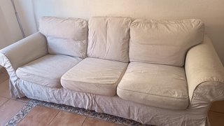 Sofá 3 plazas Ikea blanco tela