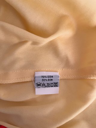 Vestido de fiesta dorado y rosa