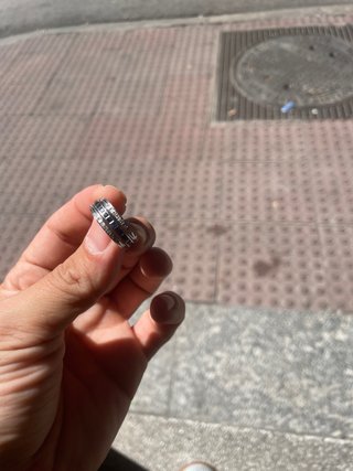 Anillo plata con detalles verdes