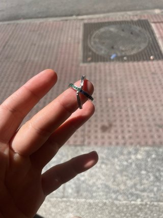 Anillo plata con detalles verdes