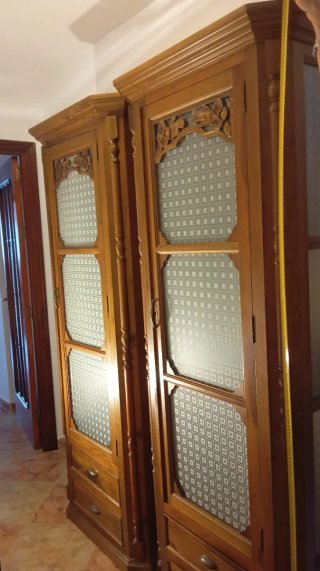 Vitrina / Alacena Madera Maciza Cristal