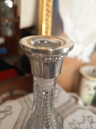 Licorera de cristal y plata 30 cm