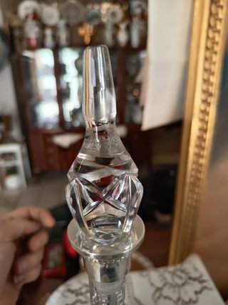 Licorera de cristal y plata 30 cm