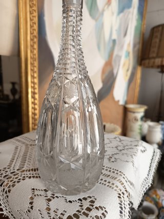 Licorera de cristal y plata 30 cm