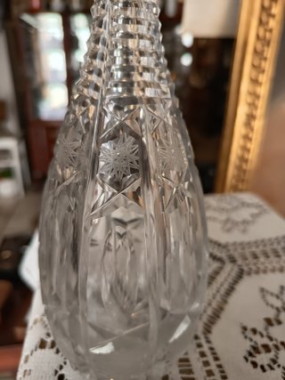 Licorera de cristal y plata 30 cm
