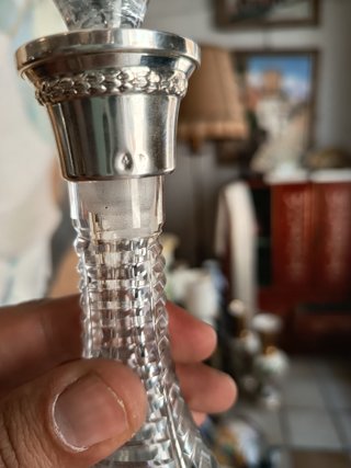Licorera de cristal y plata 30 cm