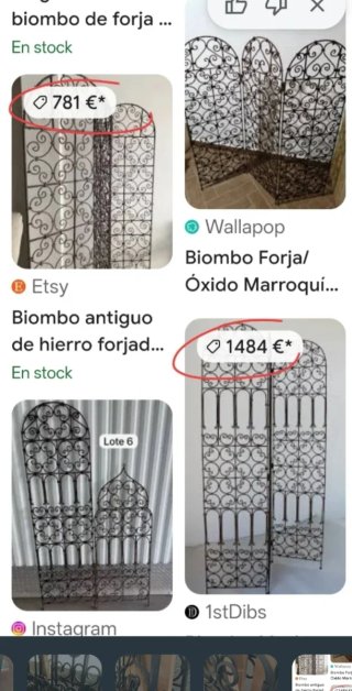 Biombo marroqui de forja hierro retro vintage