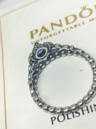 Anillo Pandora Cenicienta Azul