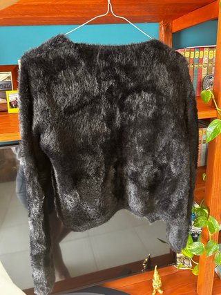 Giacca donna pelosa nera taglia unica donna