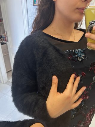 Giacca donna pelosa nera taglia unica donna