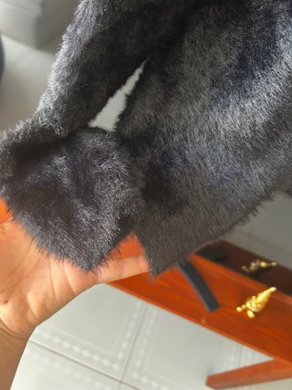 Giacca donna pelosa nera taglia unica donna