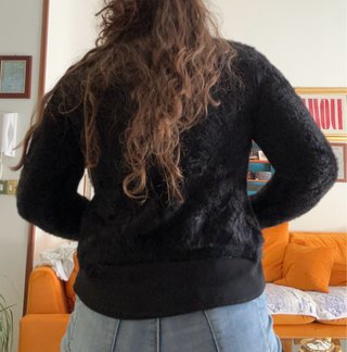 Giacca donna pelosa nera taglia unica donna
