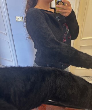 Giacca donna pelosa nera taglia unica donna