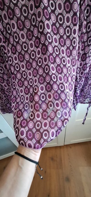 Blusa Vintage manga larga estampado geométrico TXL