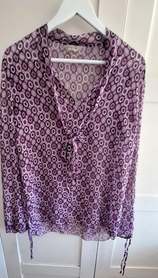 Blusa Vintage manga larga estampado geométrico TXL