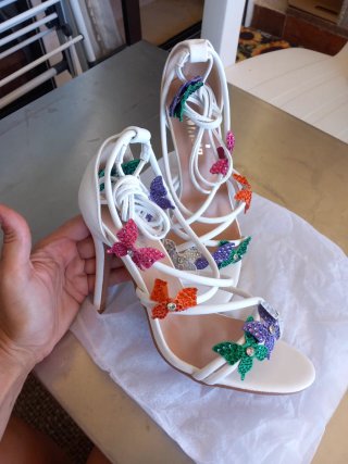 Sandalias tacón alto verano multicolor