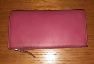 Portafoglio donna pelle rosa e marrone