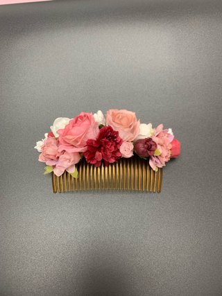 Peineta Tocado Huertana Flores Rosas Dorada