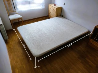 Cama 150cm con somier de madera