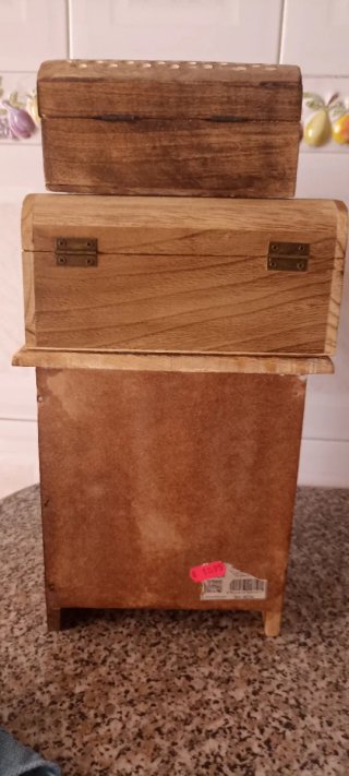 3 Cajas de Madera Tallada