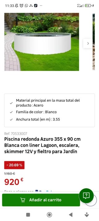 Piscina redonda Sunfun 3,5 x 0,9 m