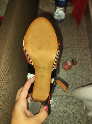Sandalias Dansi Tacón Alto Negro y Rojo
