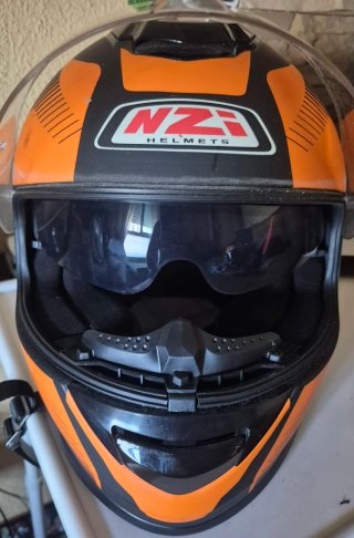 Pareja Cascos NZI INDY Naranja/Negro