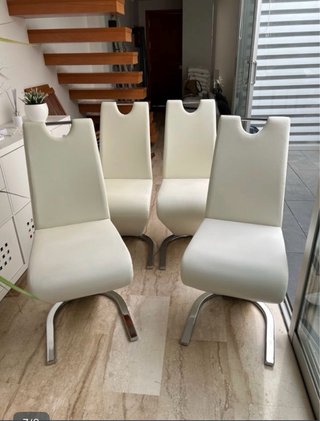2 Sedie in Similpelle Bianche