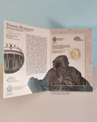 2 coincard de San Marino 2014 Bramante+Puccini
