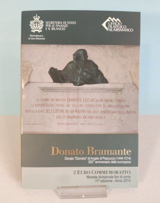 2 coincard de San Marino 2014 Bramante+Puccini