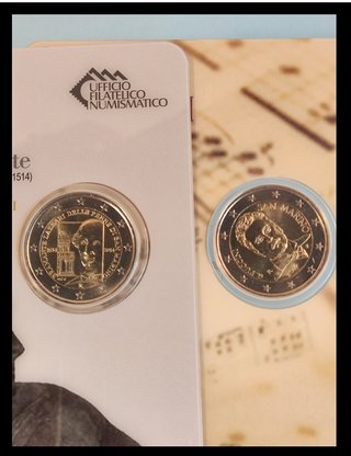 2 coincard de San Marino 2014 Bramante+Puccini