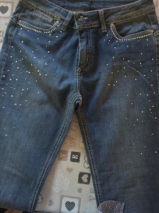 Jeans donna con brillantini