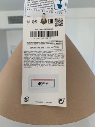 Lámpara Techo Zara Home Beige/Blanco