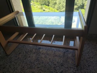 Mesa centro madera y cristal