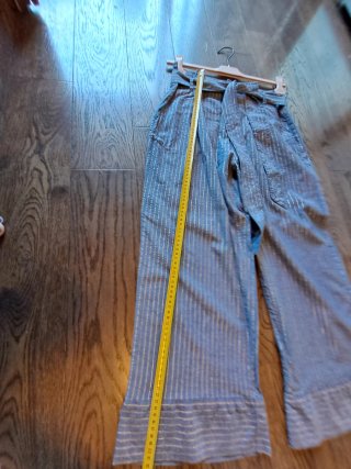Pantaloni donna a righe blu e oro