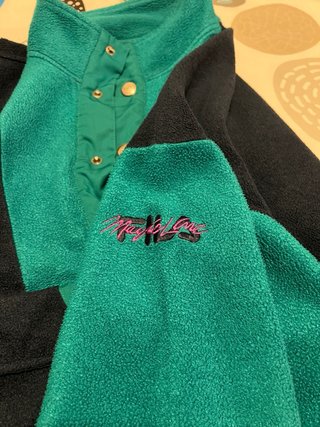 Forro polar Fila vintage azul y verde