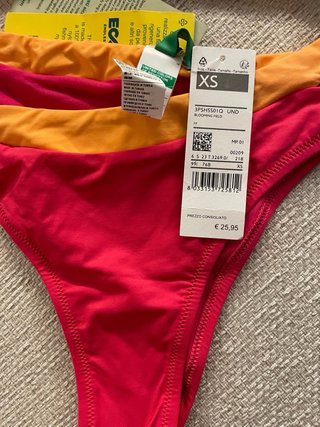 Bikini Benetton Naranja y Rojo