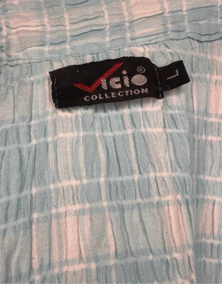 Camisa cuadros azul y blanco
