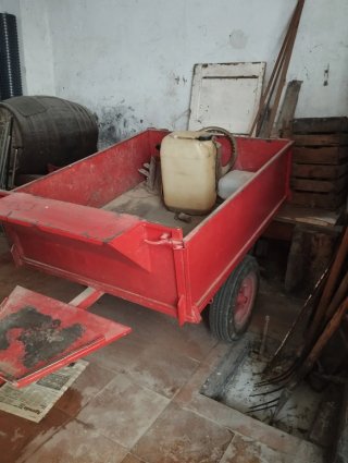 Carro para motocultor rojo