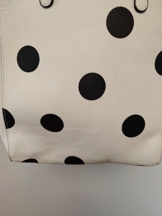 Bolso Tote Stradivarius Blanco Lunares Negros