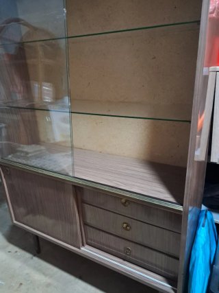Vitrina vintage madera y cristal