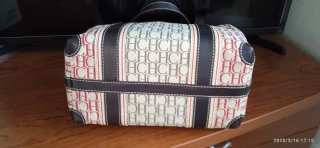 Bolso Carolina Herrera Beige y Rojo